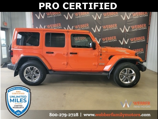Used 2020 Jeep Wrangler Unlimited Sahara with VIN 1C4HJXEN9LW221269 for sale in Detroit Lakes, Minnesota