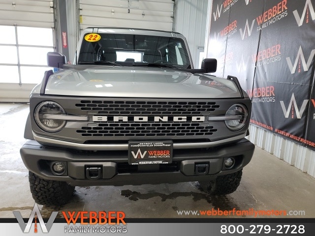 Used 2022 Ford Bronco 4-Door Badlands with VIN 1FMEE5DH2NLB86050 for sale in Detroit Lakes, Minnesota
