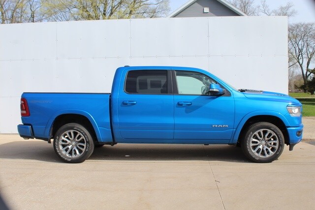 Used 2021 RAM Ram 1500 Pickup Laramie with VIN 1C6SRFJT7MN775146 for sale in Fremont, MI