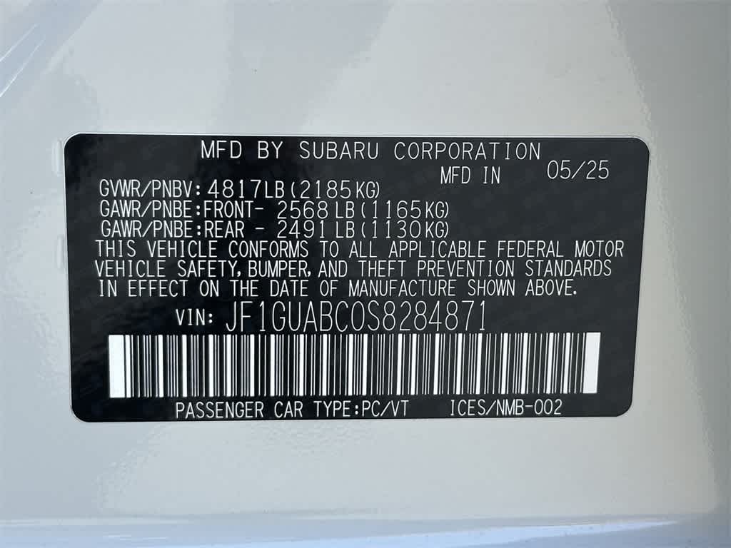 2025 Subaru Impreza Base 20
