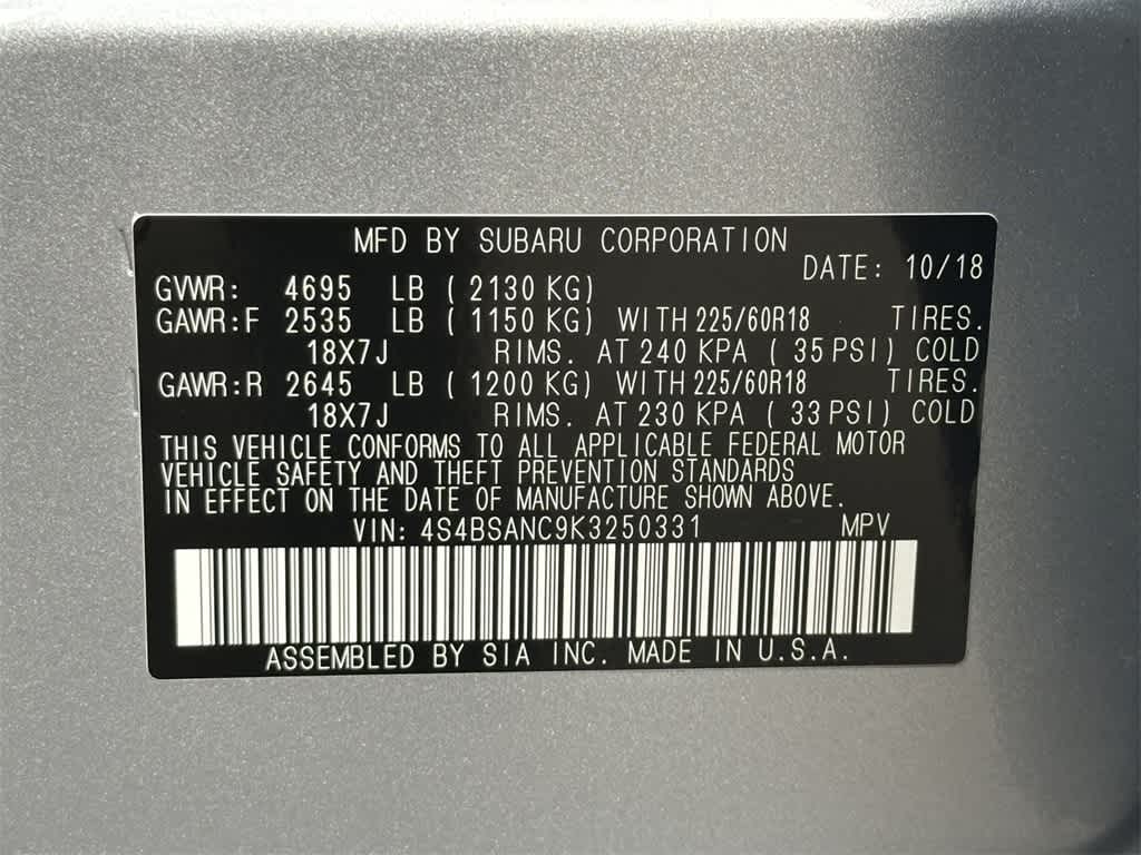 2019 Subaru Outback Limited 22