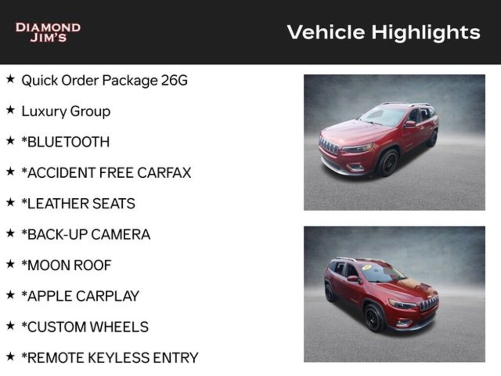 Used 2019 Jeep Cherokee Limited FWD SUV