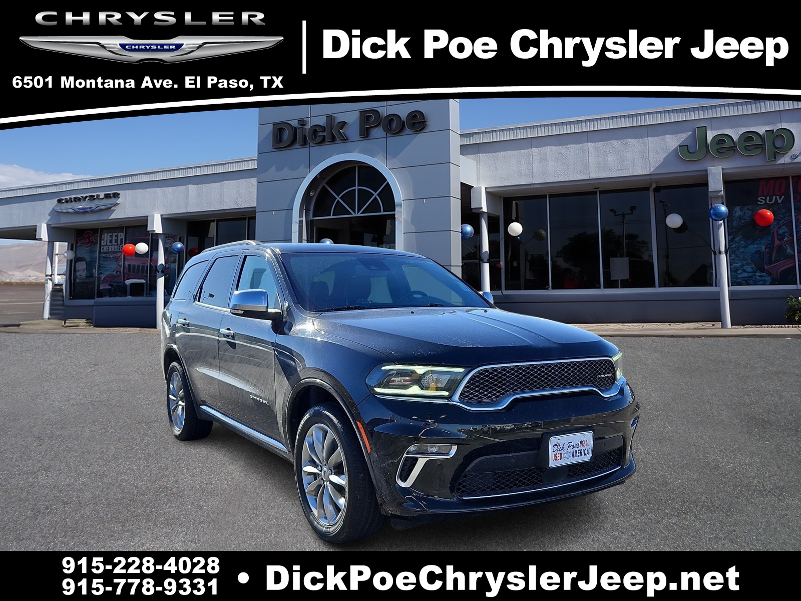 Used 2022 Dodge Durango Citadel with VIN 1C4RDJEG5NC204287 for sale in El Paso, TX