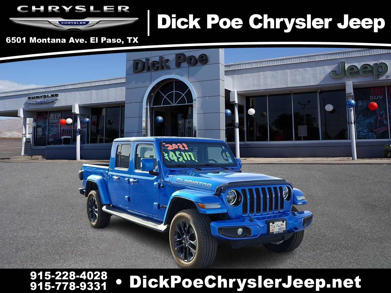 Used 2023 Jeep Gladiator High Altitude with VIN 1C6HJTFG3PL507559 for sale in El Paso, TX