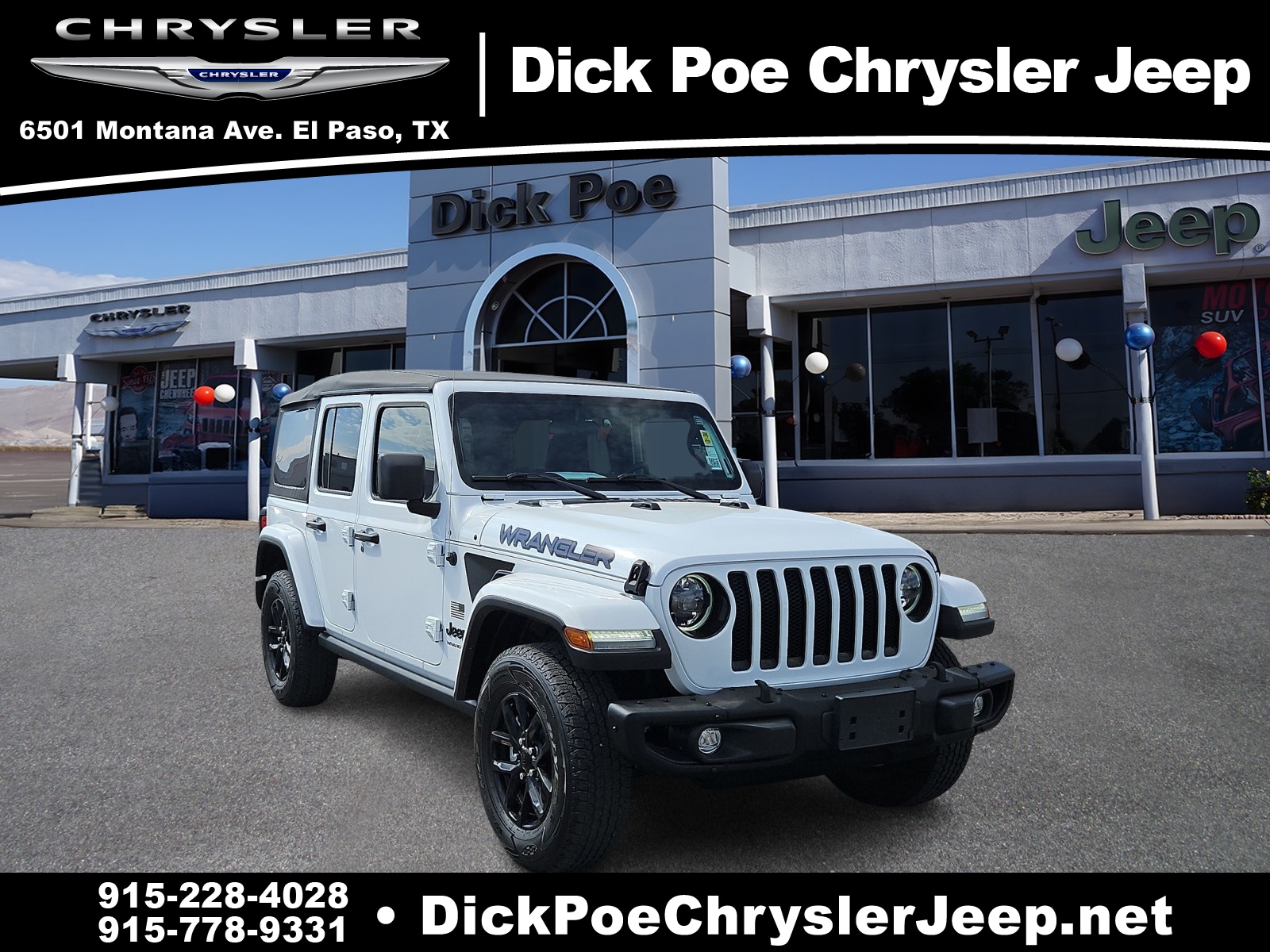 Used 2023 Jeep Wrangler 4-Door Freedom with VIN 1C4HJXDN1PW596158 for sale in El Paso, TX