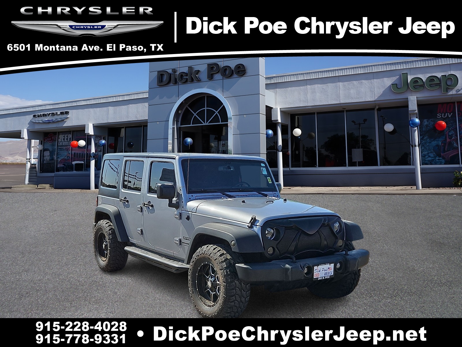 Used 2017 Jeep Wrangler Unlimited Sport S with VIN 1C4HJWDG3HL596127 for sale in El Paso, TX
