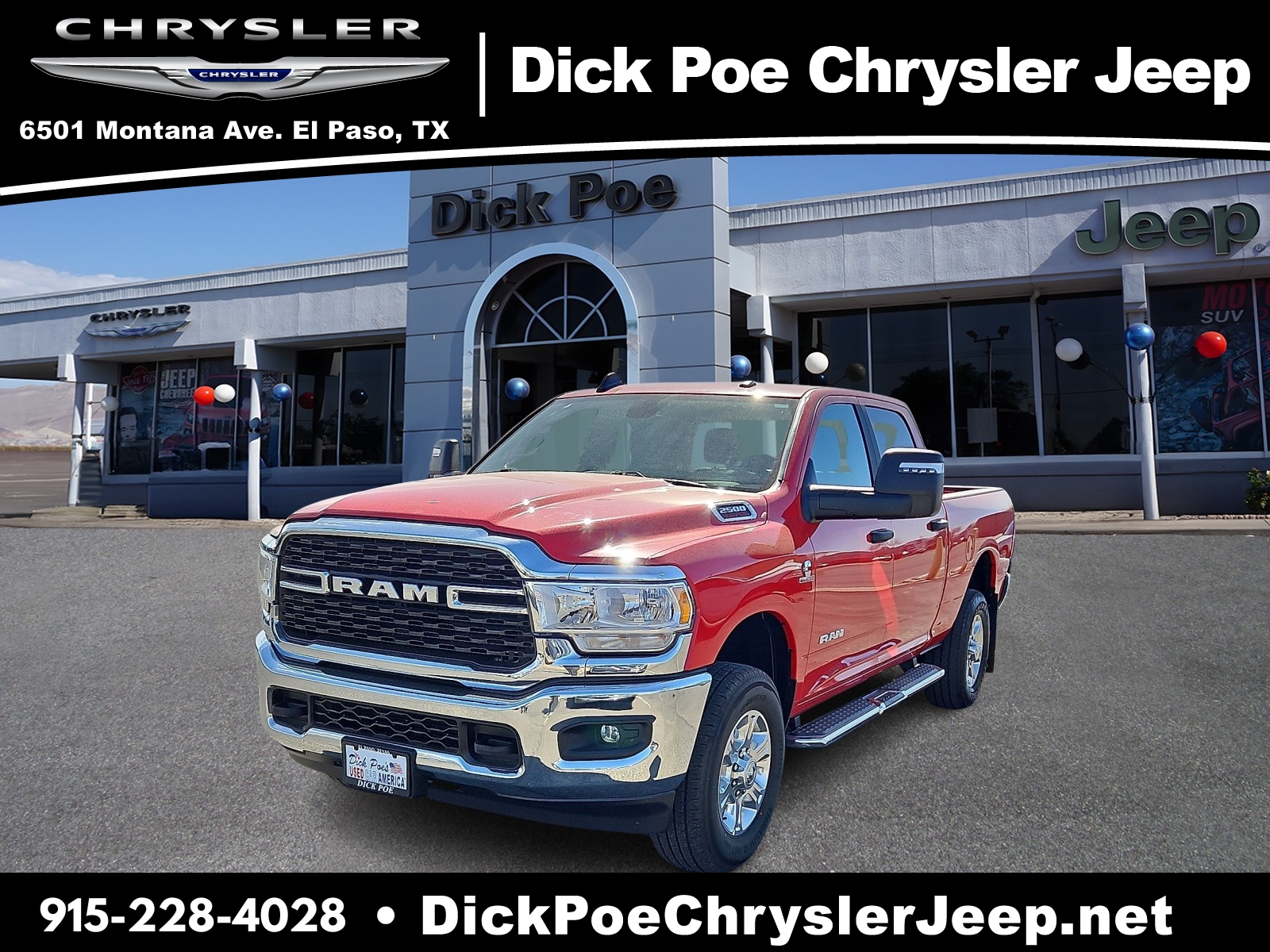 Used 2024 RAM Ram 2500 Pickup Big Horn with VIN 3C6UR5DL5RG157922 for sale in El Paso, TX