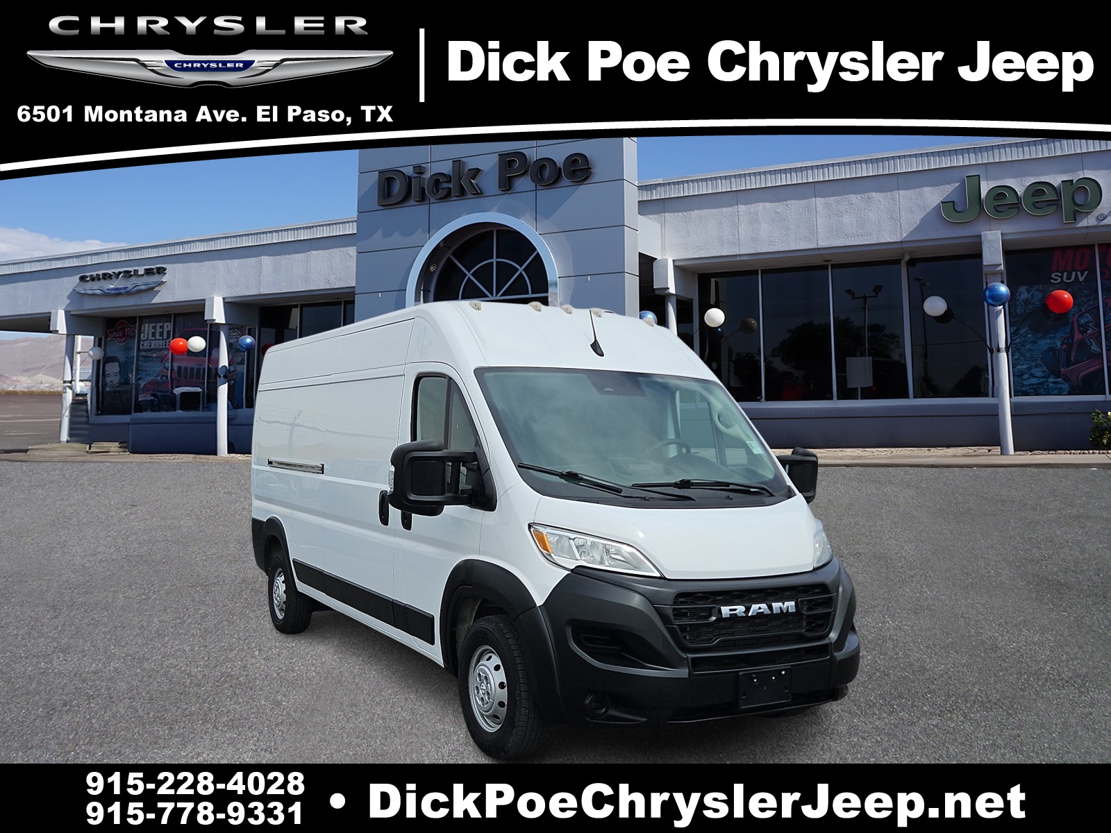 Used 2023 RAM ProMaster Cargo Van Base with VIN 3C6LRVDG9PE563645 for sale in El Paso, TX