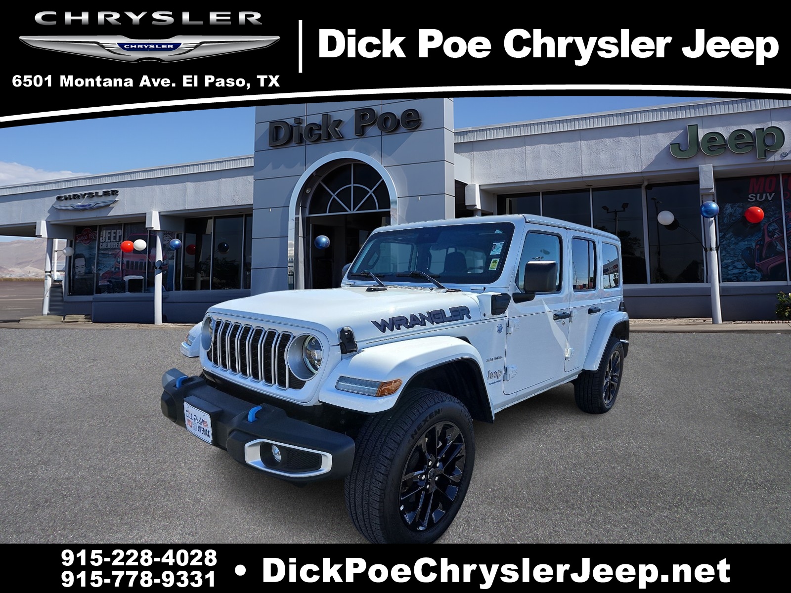 Used 2024 Jeep Wrangler 4xe Sahara 4XE with VIN 1C4RJXP62RW172273 for sale in El Paso, TX