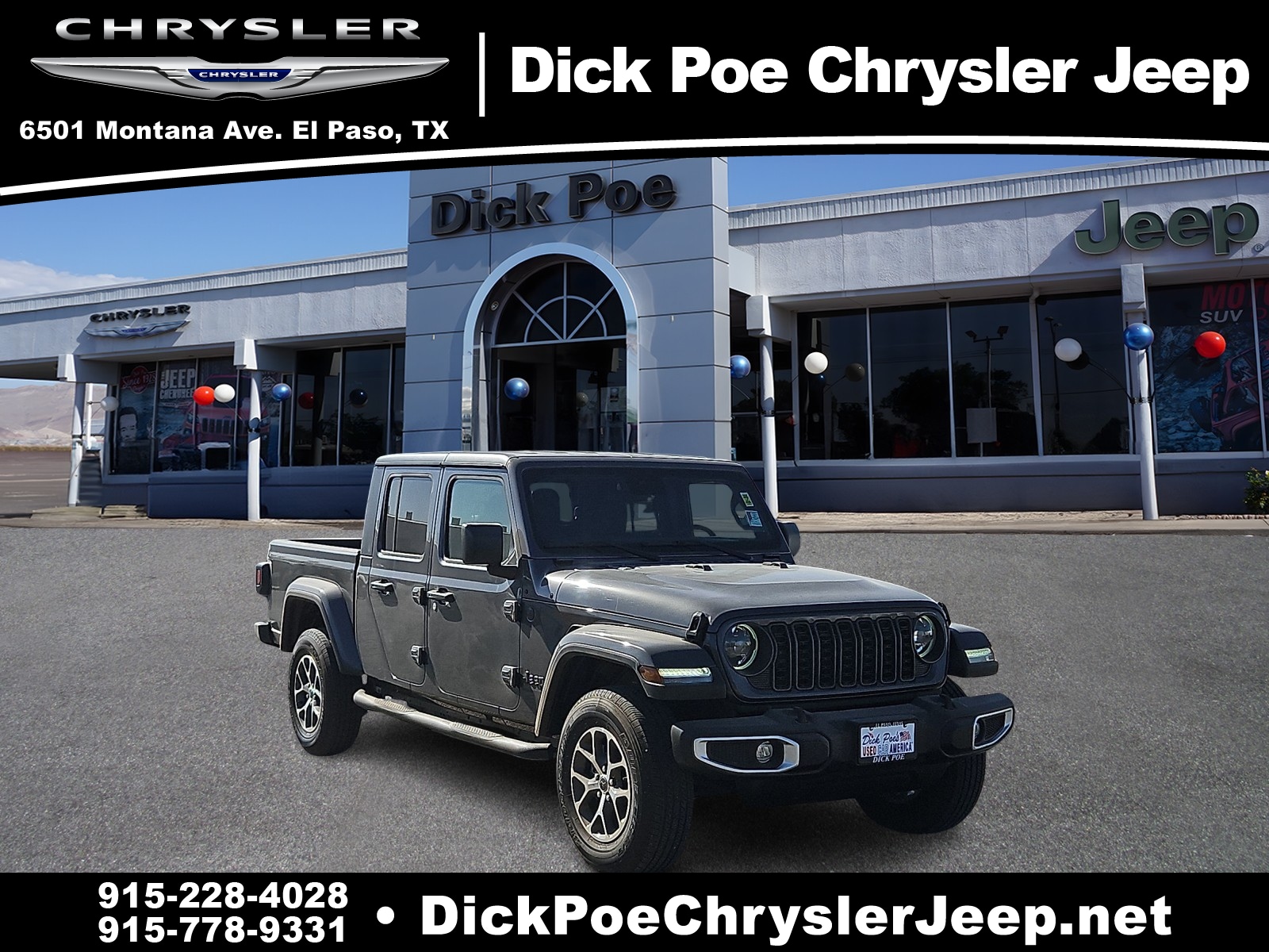 Used 2024 Jeep Gladiator Sport S with VIN 1C6HJTAGXRL101644 for sale in El Paso, TX