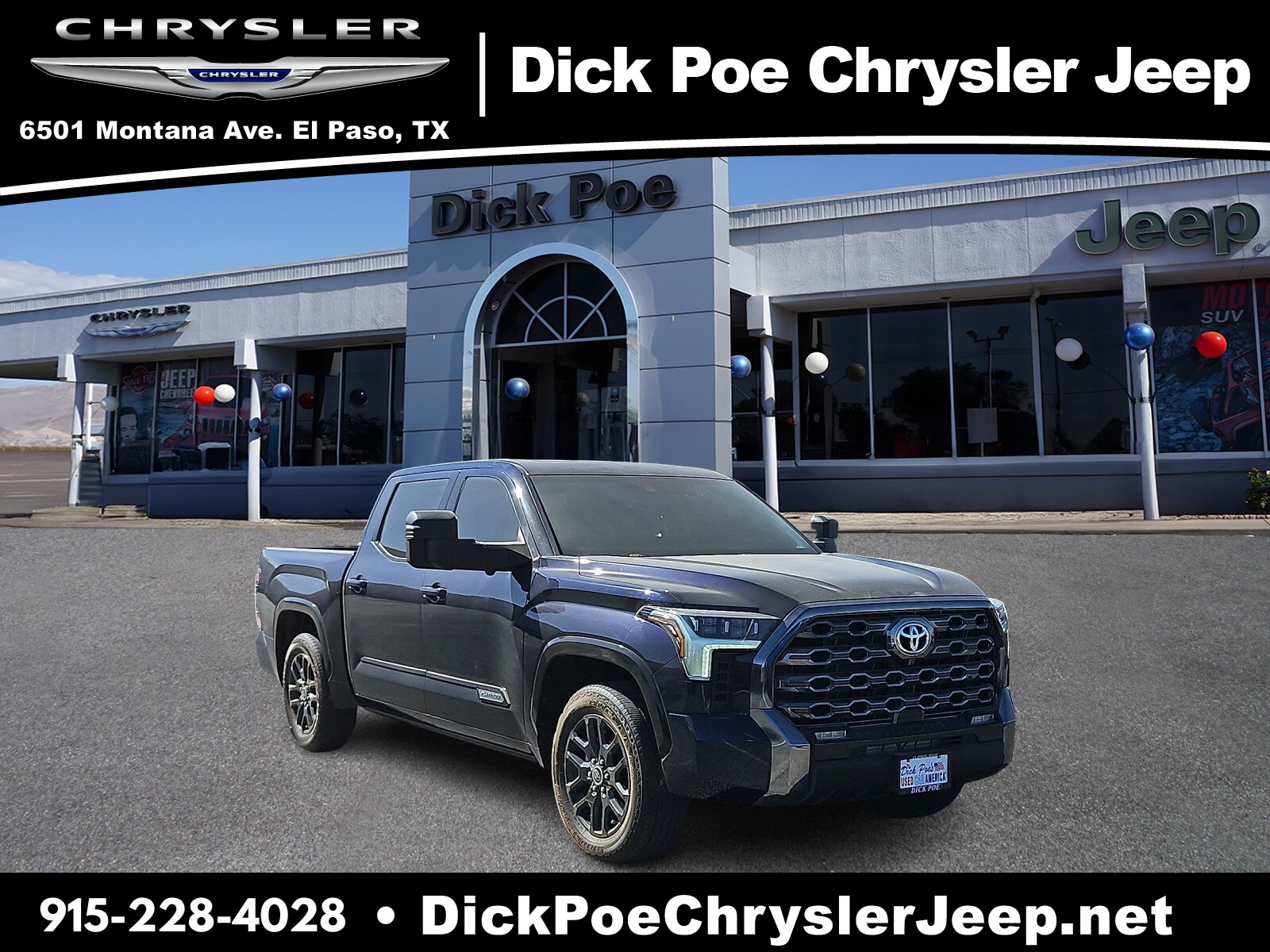 Used 2023 Toyota Tundra Platinum with VIN 5TFNA5DB5PX085172 for sale in El Paso, TX