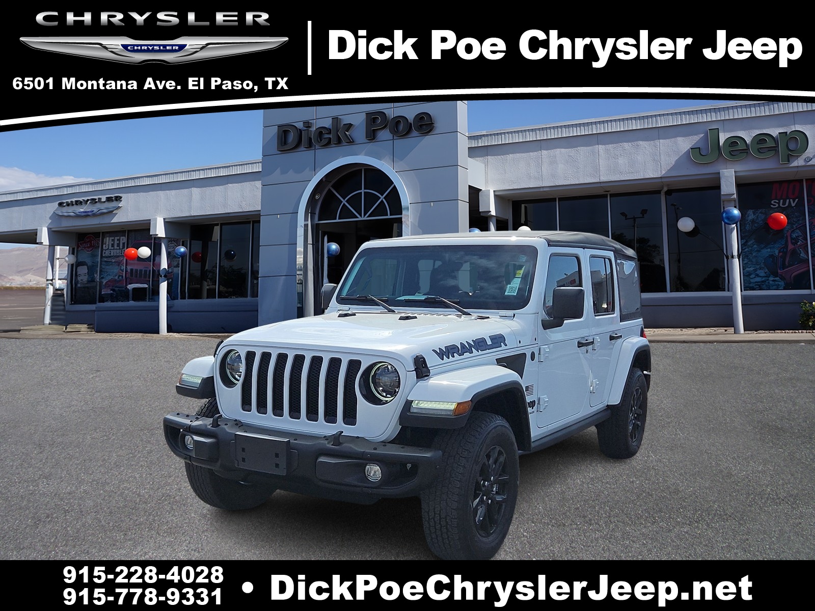 Used 2023 Jeep Wrangler 4-Door Freedom with VIN 1C4HJXDN1PW596158 for sale in El Paso, TX