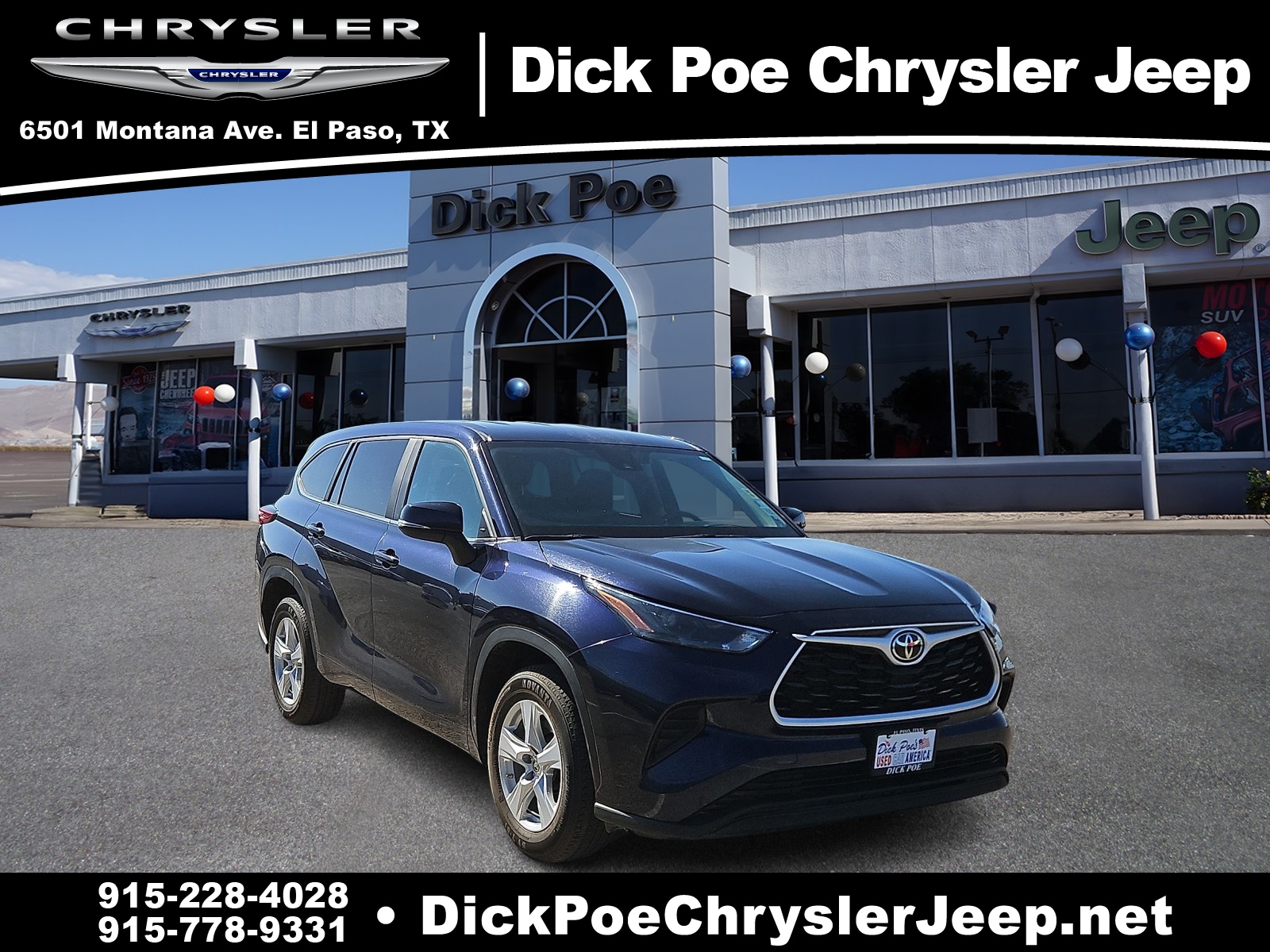 Used 2023 Toyota Highlander L with VIN 5TDKDRAH5PS501303 for sale in El Paso, TX