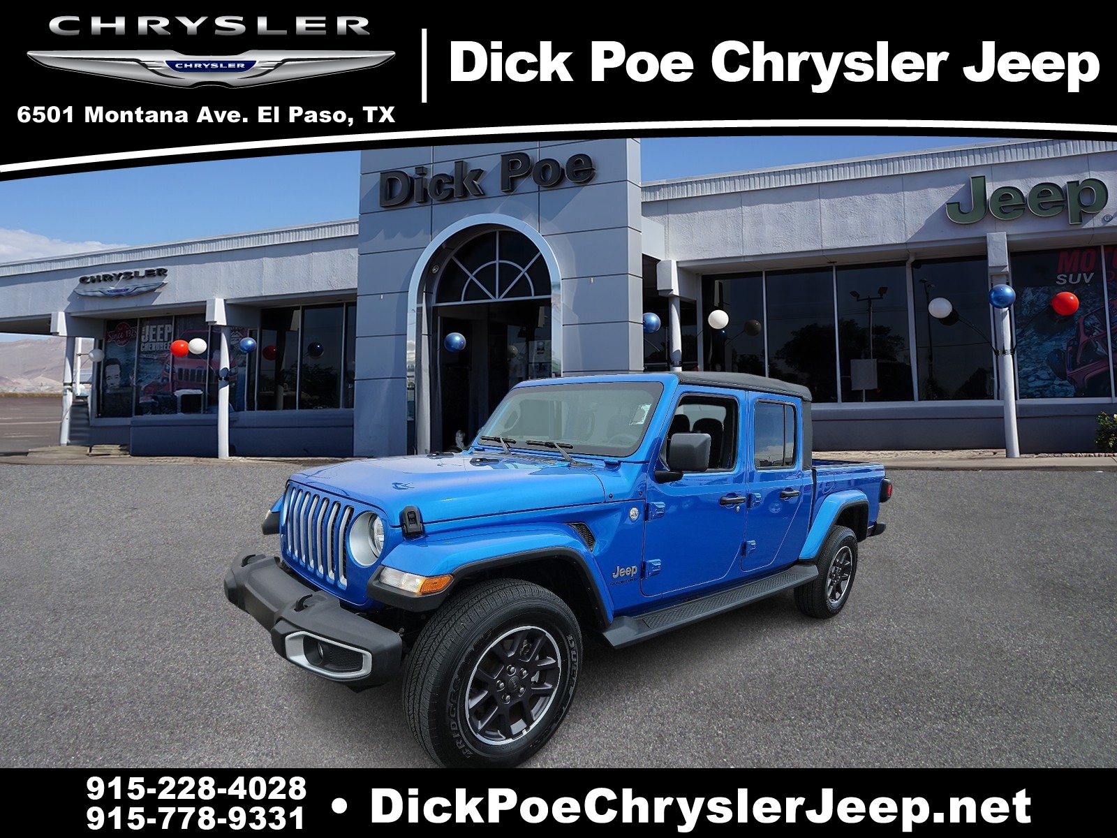 Used 2023 Jeep Gladiator Overland with VIN 1C6HJTFG6PL560823 for sale in El Paso, TX