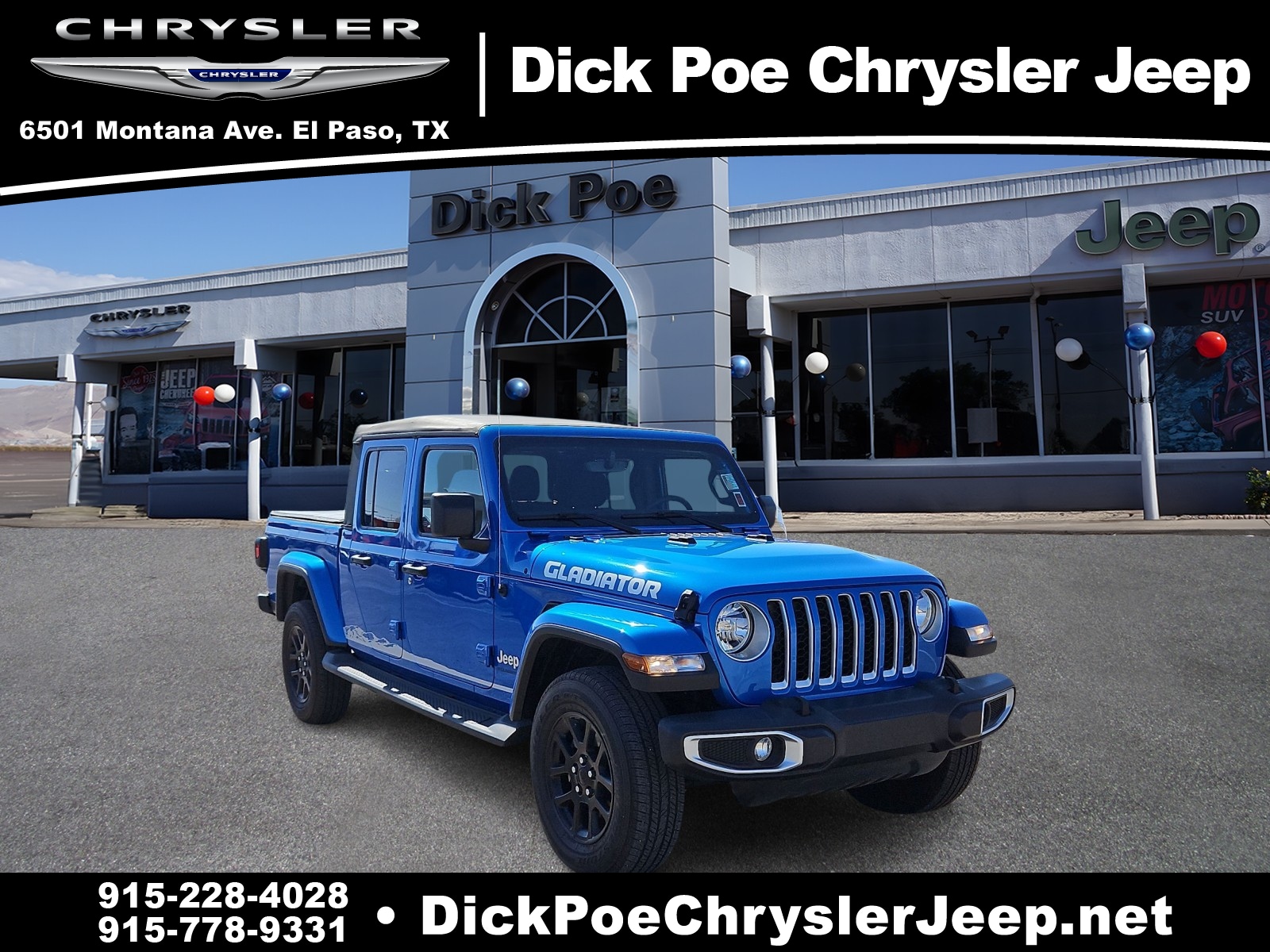 Used 2023 Jeep Gladiator Overland with VIN 1C6HJTFG9PL560766 for sale in El Paso, TX