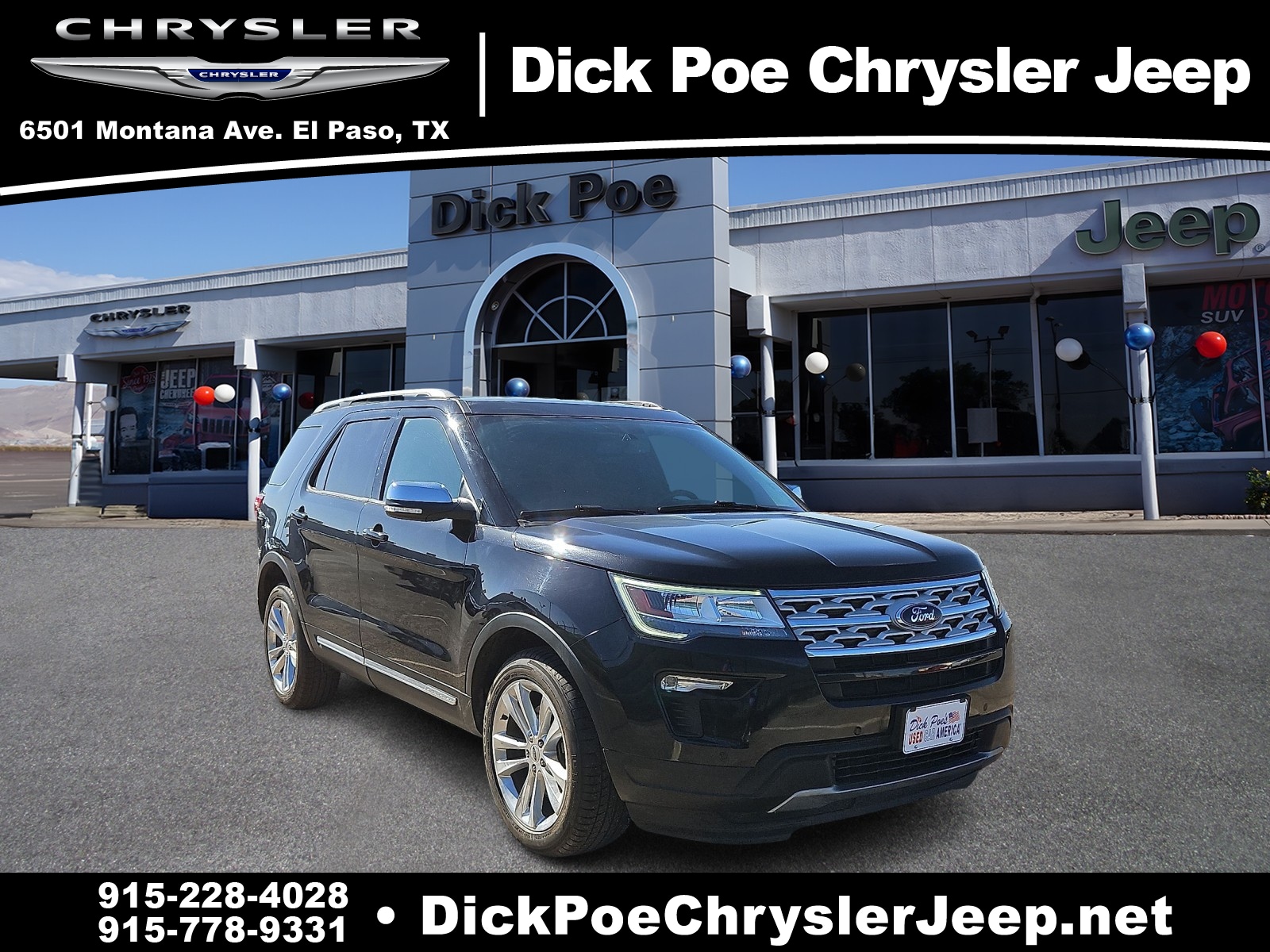Used 2019 Ford Explorer XLT with VIN 1FM5K8D80KGB20787 for sale in El Paso, TX