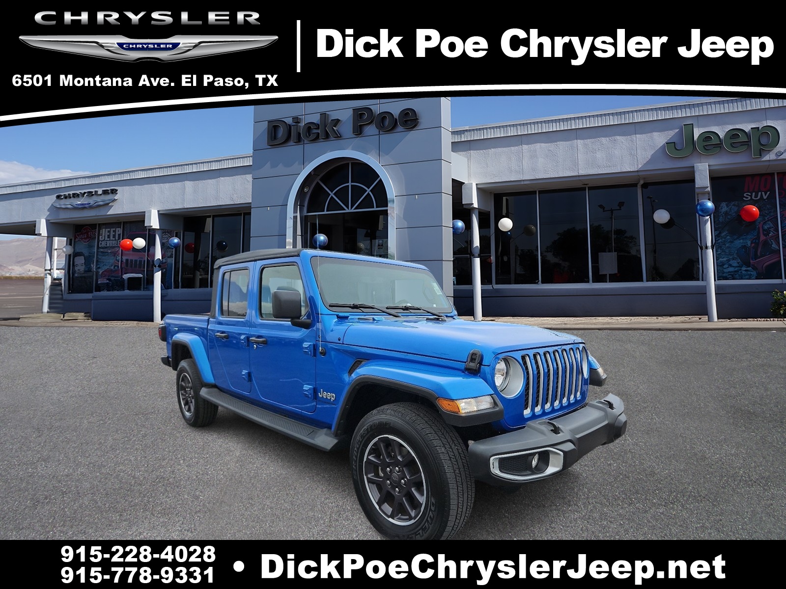 Used 2023 Jeep Gladiator Overland with VIN 1C6HJTFG6PL560823 for sale in El Paso, TX