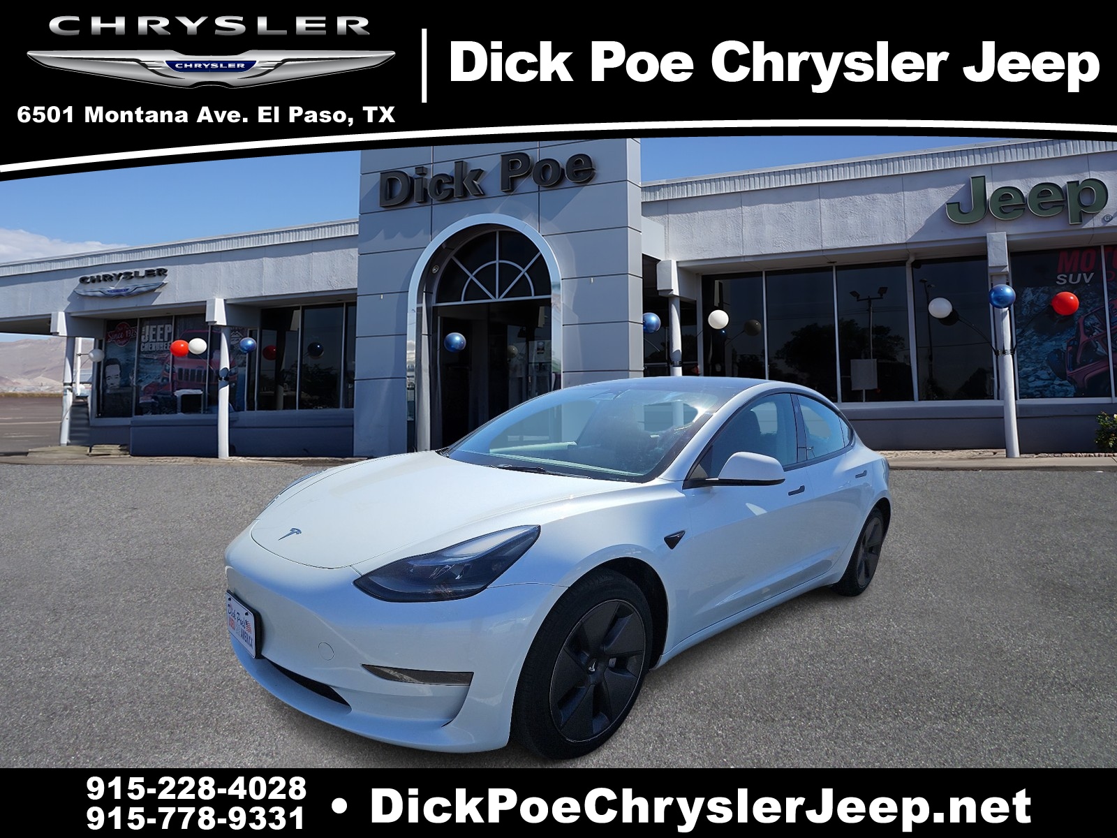 Used 2023 Tesla Model 3 Base with VIN 5YJ3E1EA2PF450136 for sale in El Paso, TX