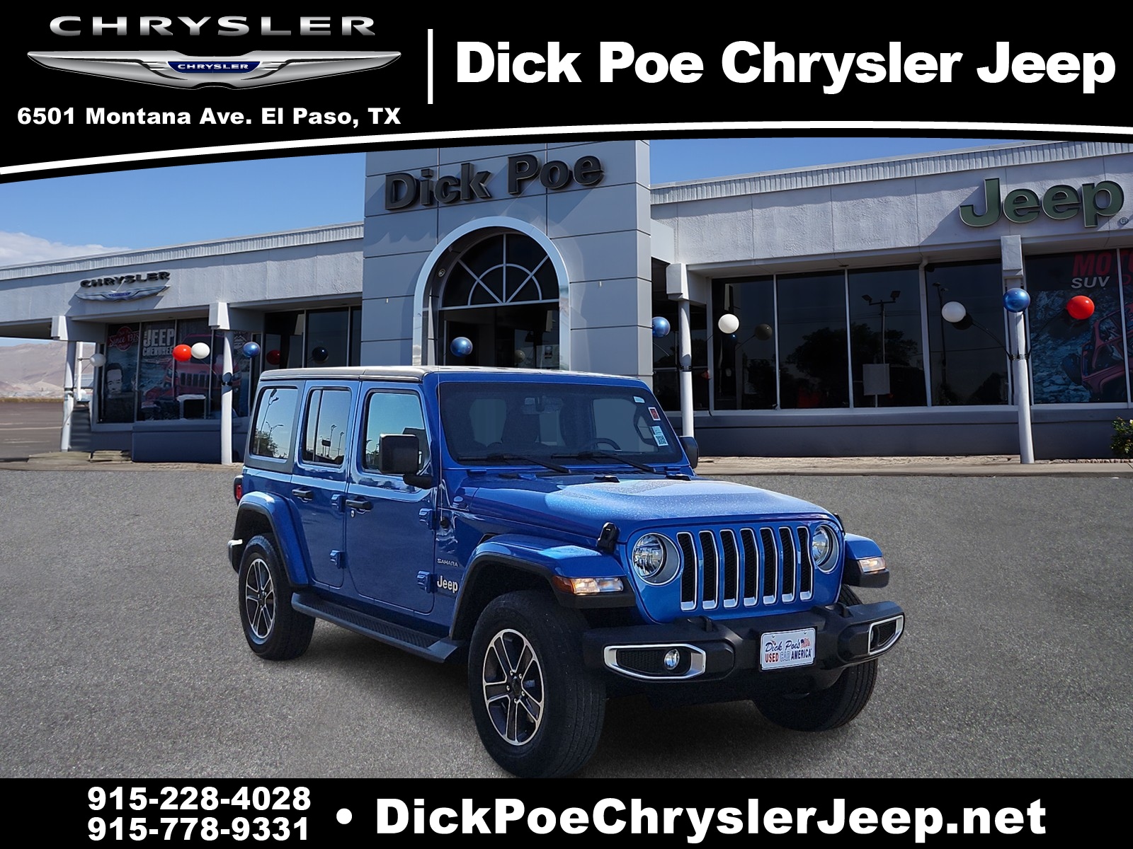 Used 2023 Jeep Wrangler 4-Door Sahara with VIN 1C4HJXEN3PW523663 for sale in El Paso, TX