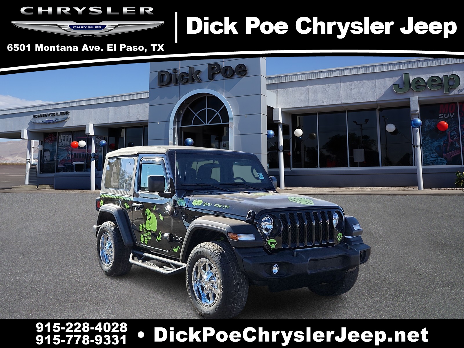 Used 2023 Jeep Wrangler 2-Door Sport with VIN 1C4GJXAN1PW638568 for sale in El Paso, TX