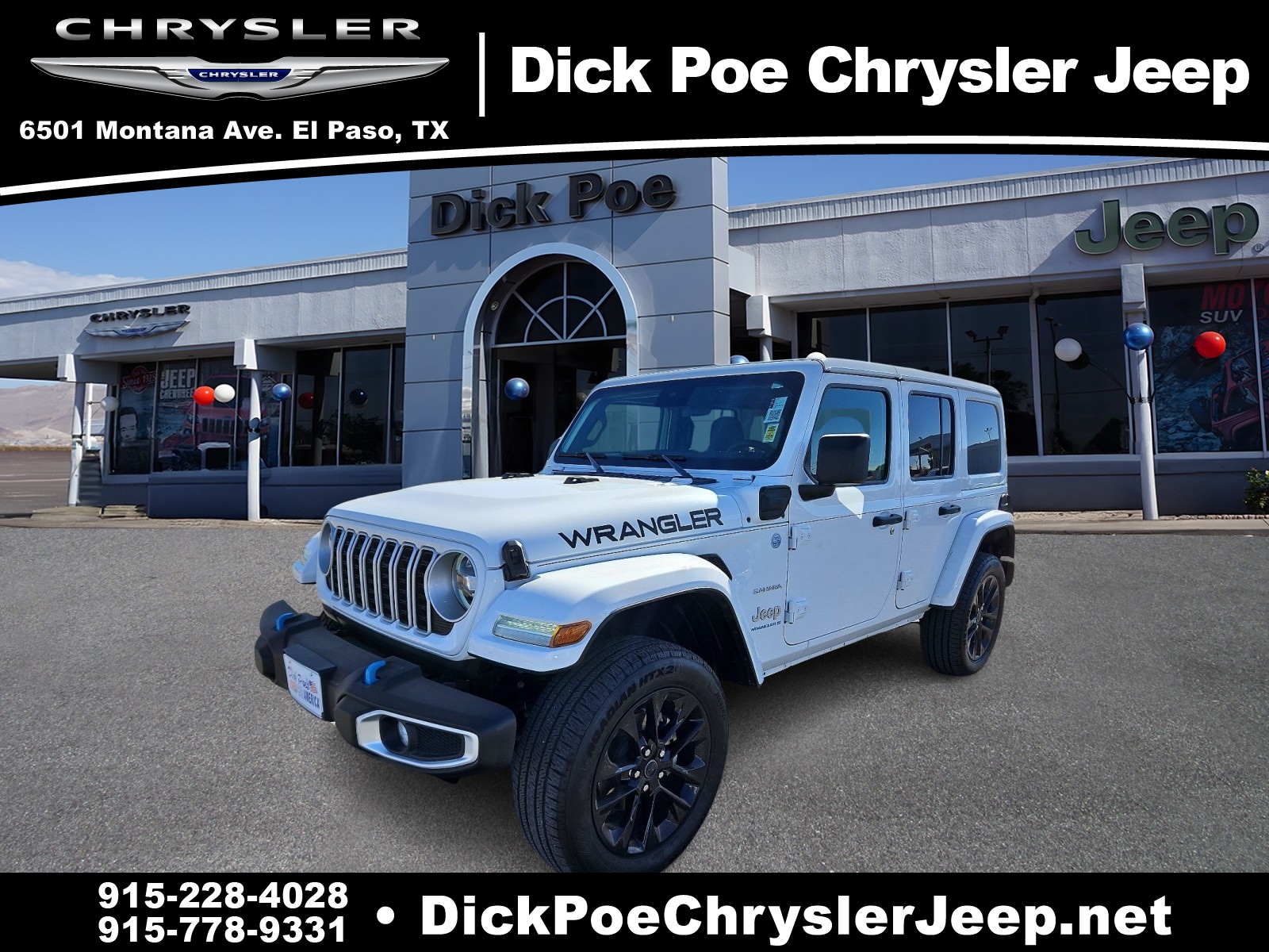 Used 2024 Jeep Wrangler 4xe Sahara 4XE with VIN 1C4RJXP62RW174721 for sale in El Paso, TX