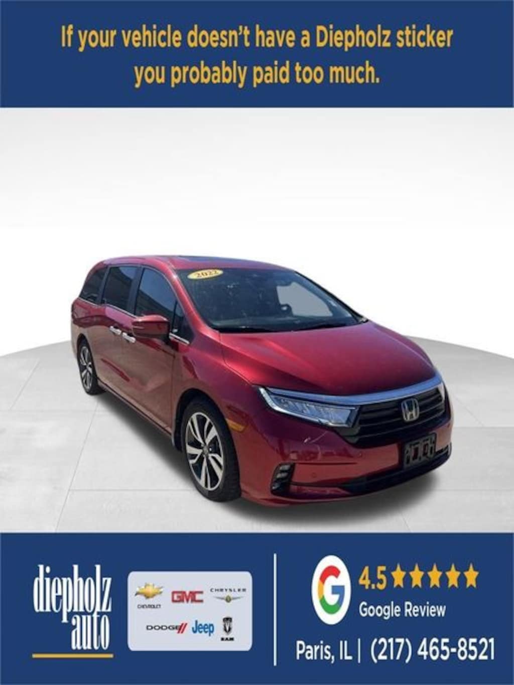 Used 2022 Honda Odyssey Touring Minivan/Van
