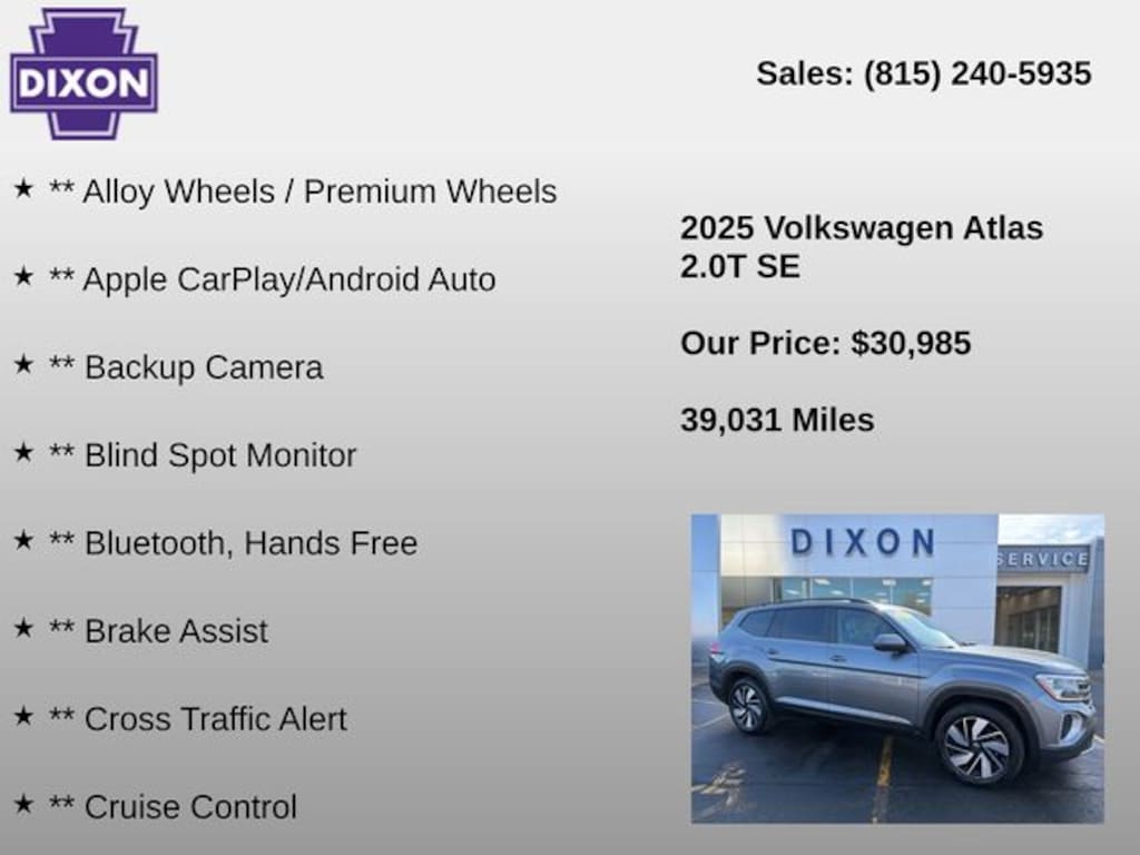 Used 2025 Volkswagen Atlas 2.0T SE w/Technology SUV