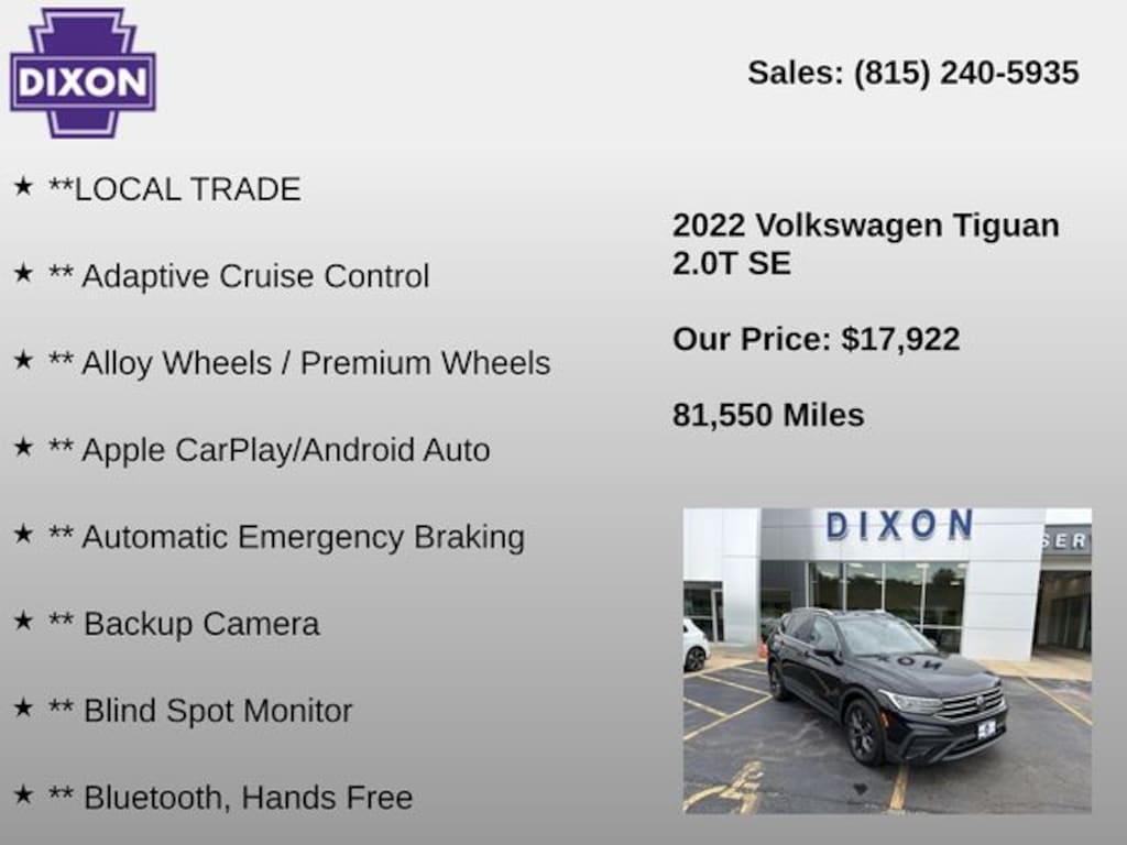 Used 2022 Volkswagen Tiguan 2.0T SE SUV