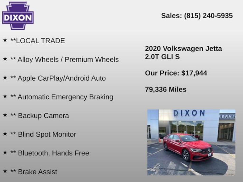 Used 2020 Volkswagen Jetta GLI 2.0T S Sedan