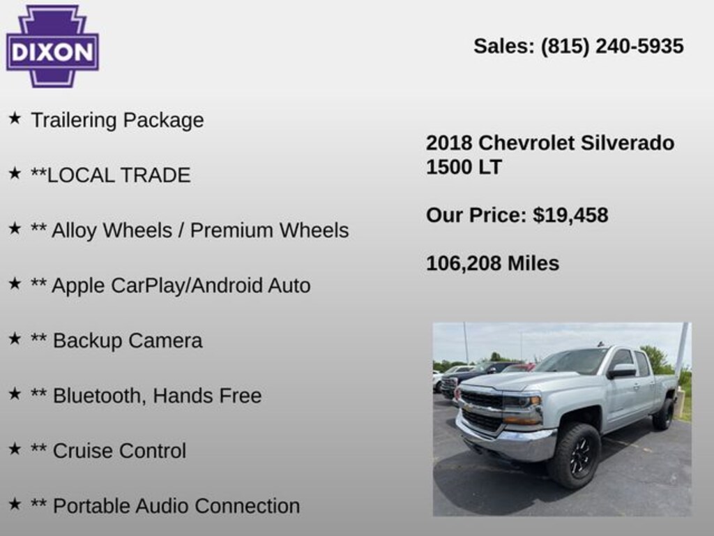 Used 2018 Chevrolet Silverado 1500 LT Truck