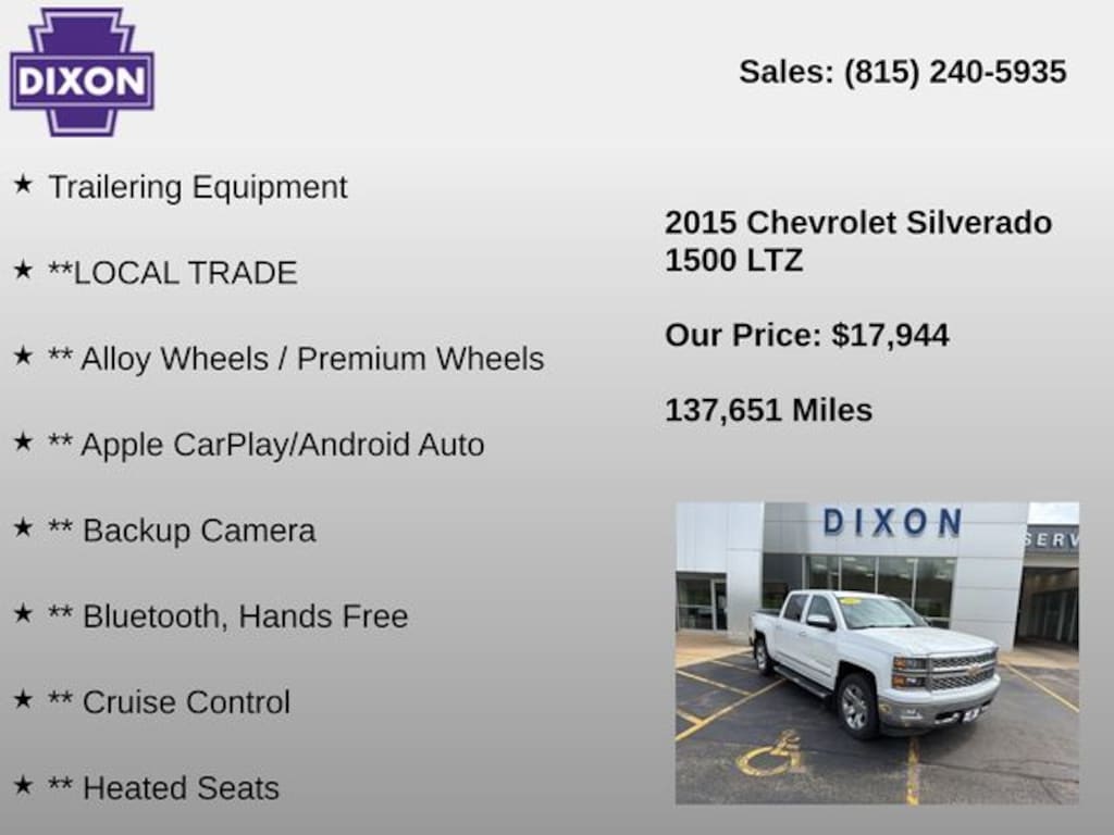 Used 2015 Chevrolet Silverado 1500 LTZ Truck