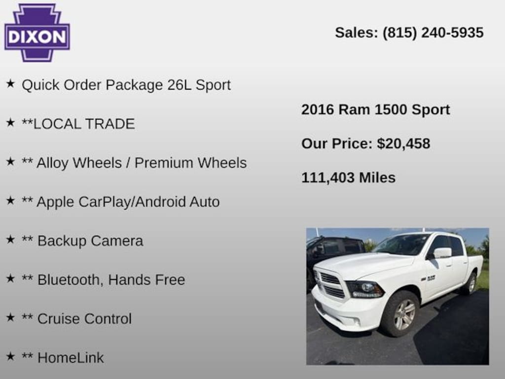 Used 2016 Ram 1500 Sport Truck