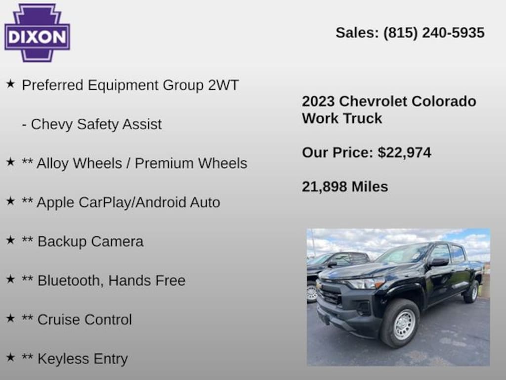 Used 2023 Chevrolet Colorado Work Truck Truck