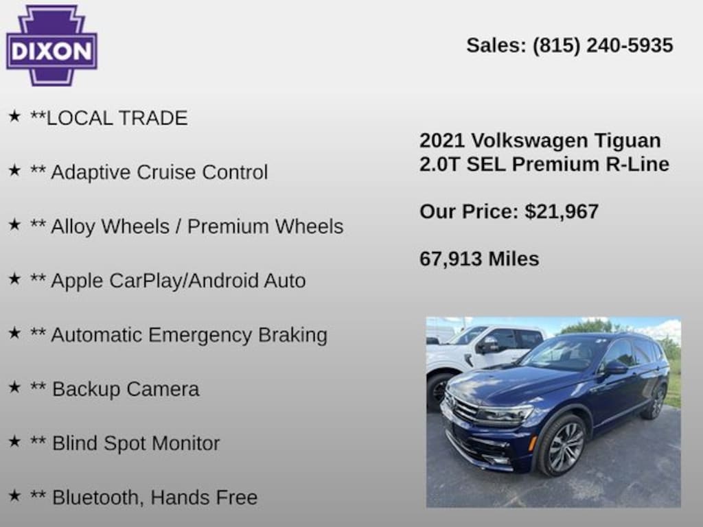 Used 2021 Volkswagen Tiguan 2.0T SEL Premium R-Line SUV
