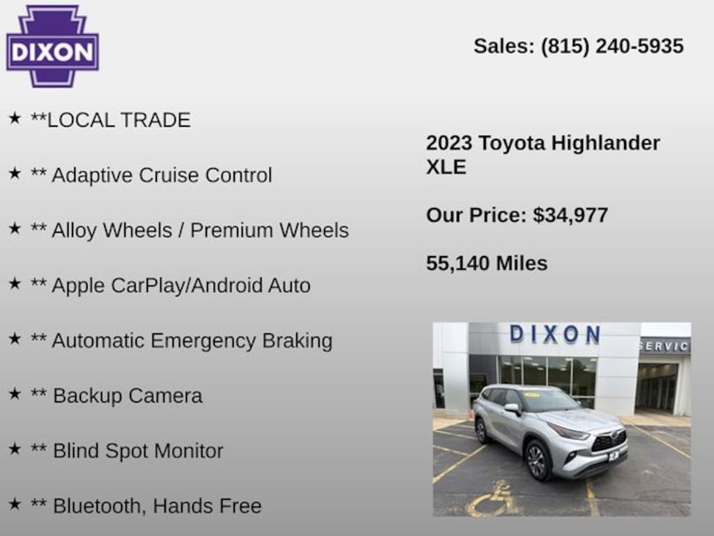 Used 2023 Toyota Highlander XLE SUV