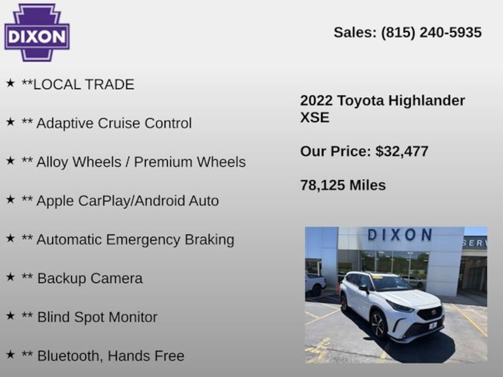 Used 2022 Toyota Highlander XSE SUV