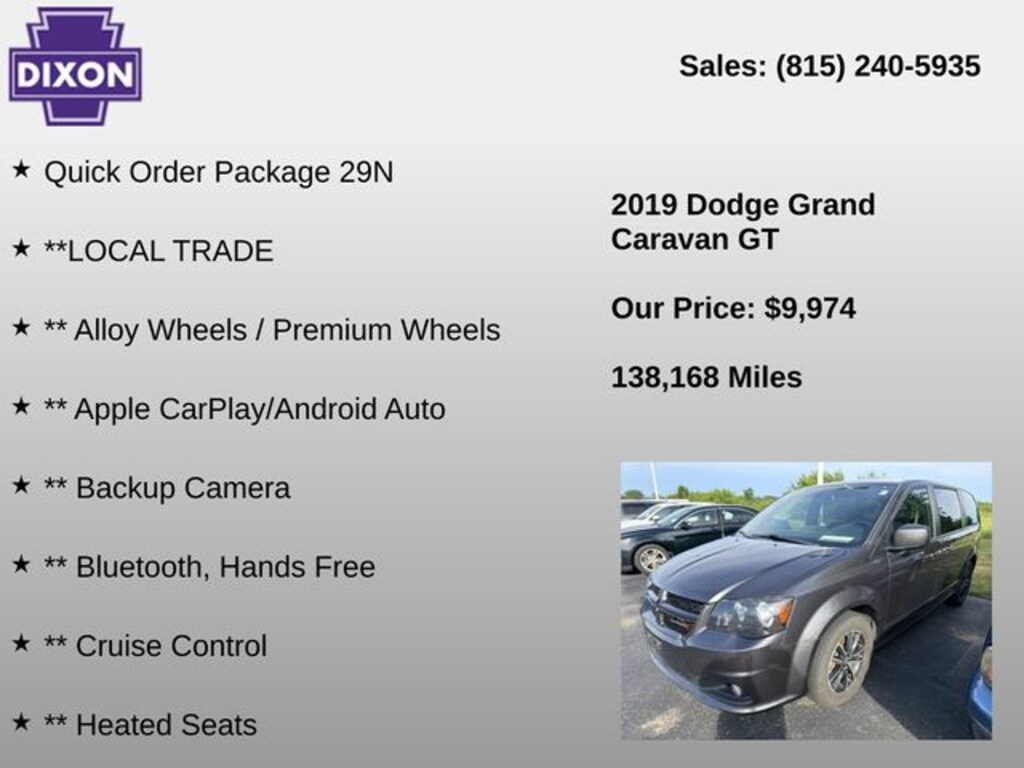 Used 2019 Dodge Grand Caravan GT Minivan/Van
