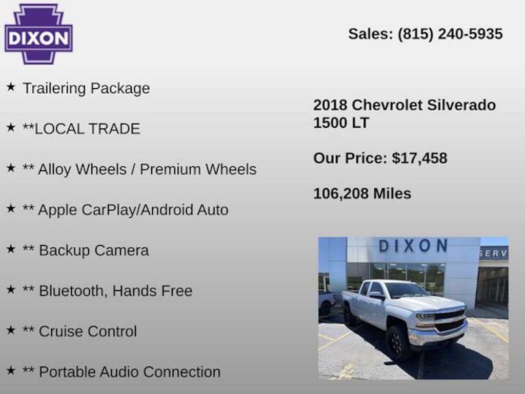 Used 2018 Chevrolet Silverado 1500 LT Truck