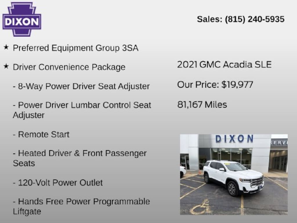 Used 2021 GMC Acadia SLE SUV