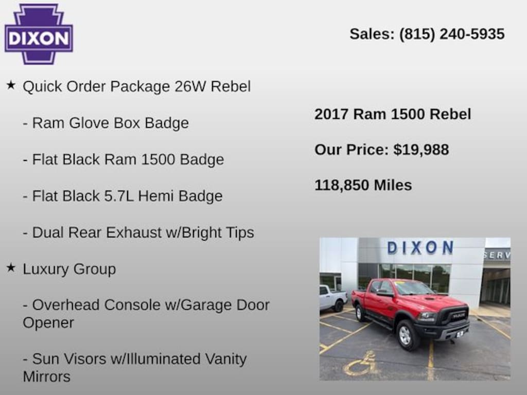 Used 2017 Ram 1500 Rebel Truck