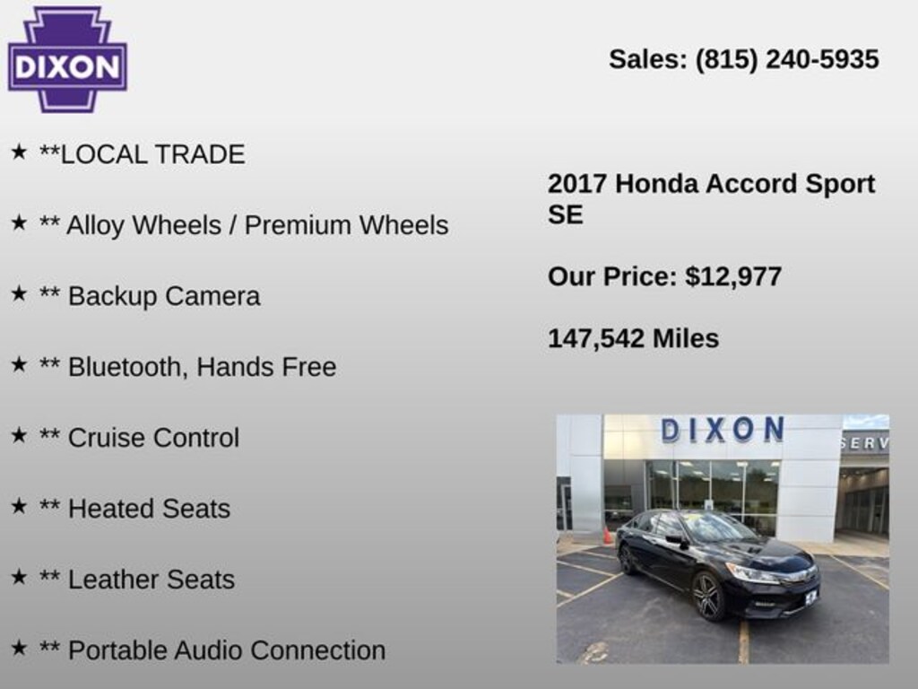 Used 2017 Honda Accord Sport Special Edition Sedan