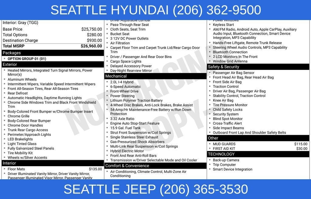 Used 2019 Hyundai Sonata Hybrid SE Sedan