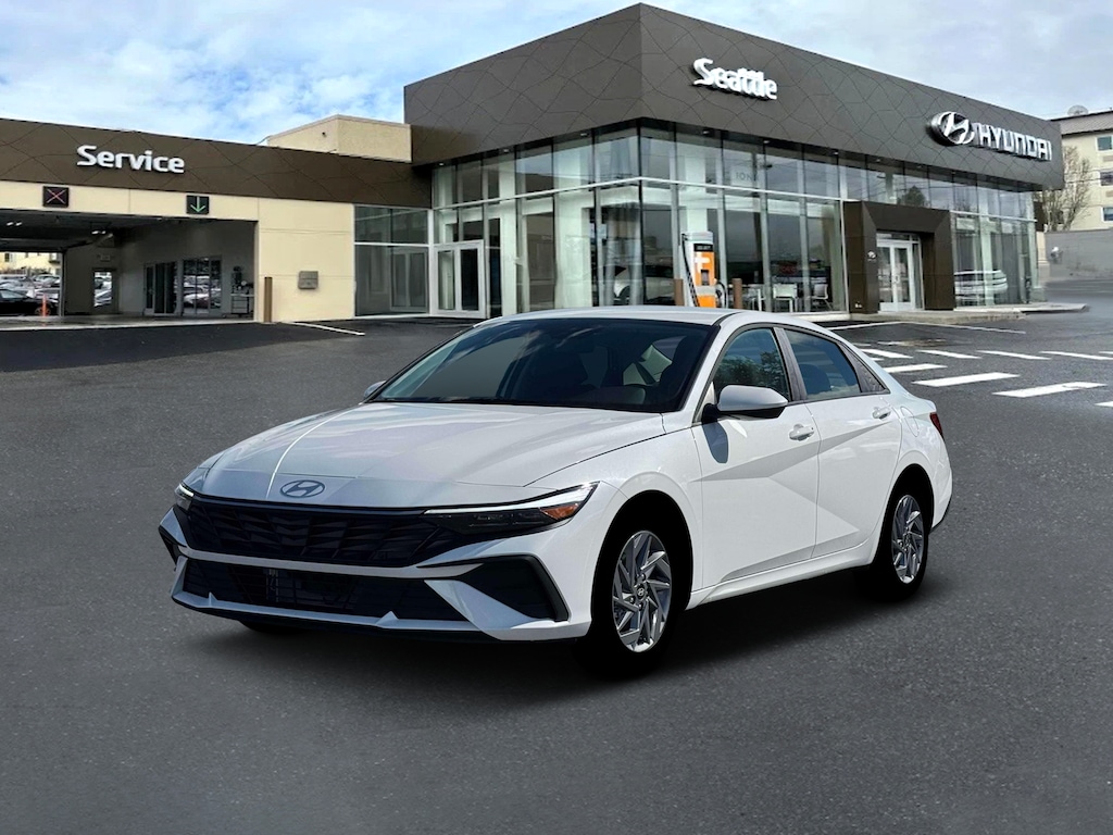 New 2026 Hyundai Elantra Hybrid Blue Sedan