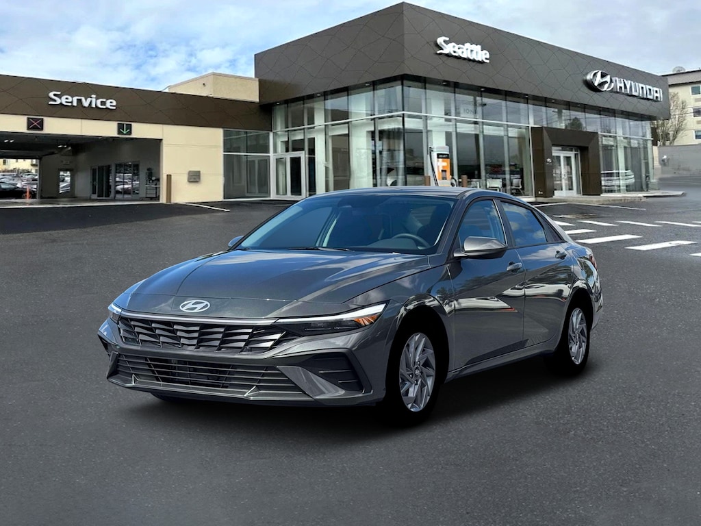New 2026 Hyundai Elantra Hybrid Blue Sedan