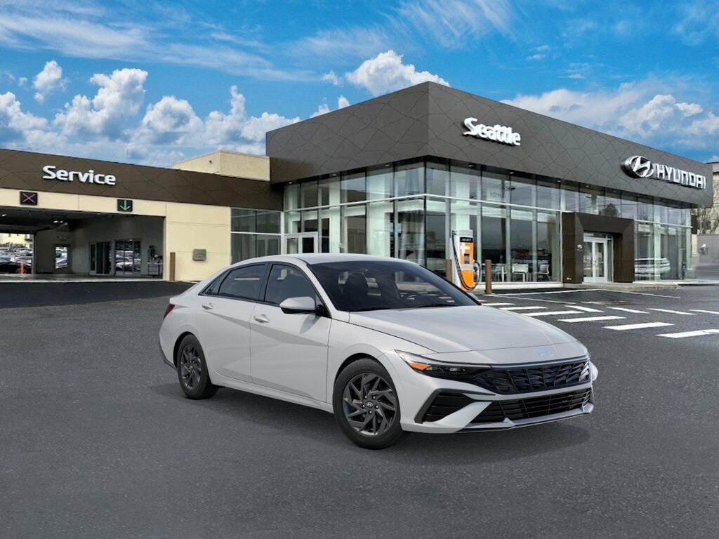 New 2026 Hyundai Elantra Hybrid Blue Sedan