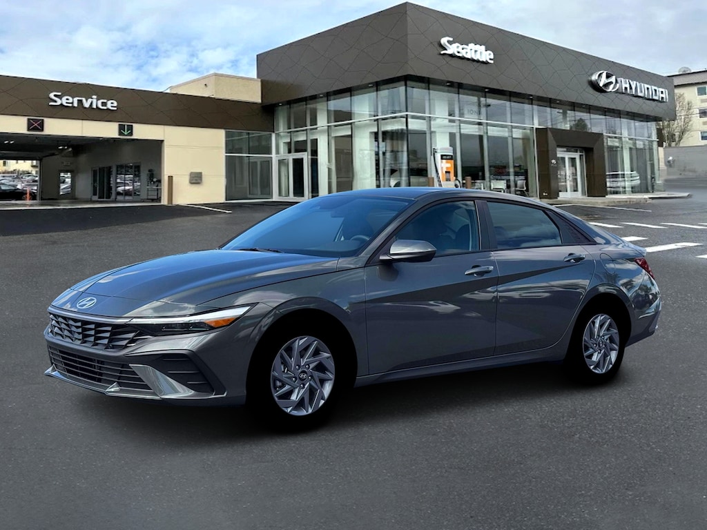 New 2026 Hyundai Elantra Hybrid Blue Sedan