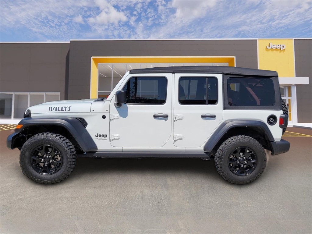 Used 2021 Jeep Wrangler Unlimited Willys Sport with VIN 1C4HJXDG4MW759043 for sale in Mckinney, TX