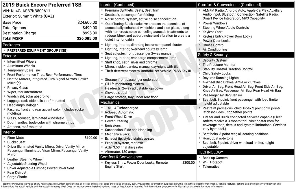 2019 Buick Encore Preferred's photo