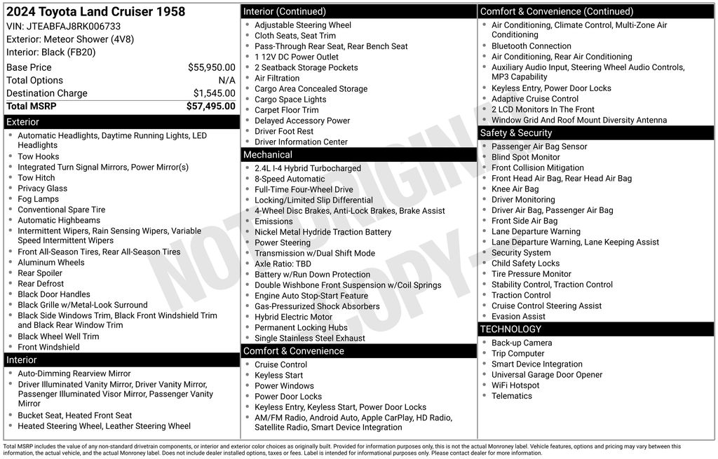 2024 Toyota Land Cruiser Land Cruiser 1958's photo