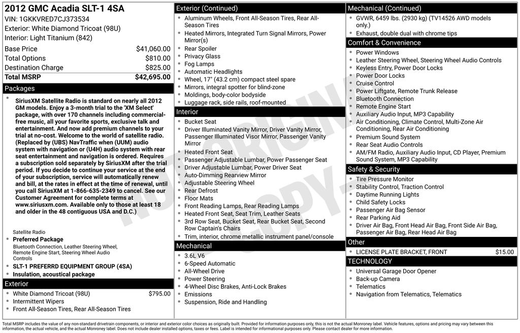 2012 GMC Acadia SLT1's photo